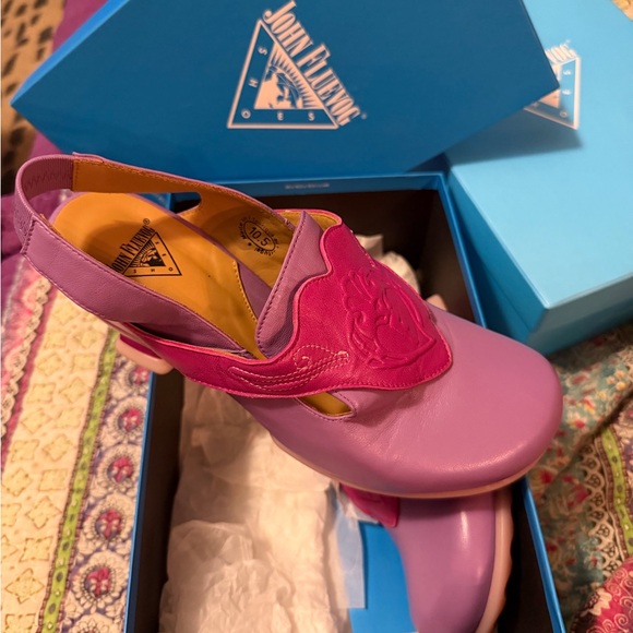 Fluevog slingbacks Fay.  Pink/purple colorway.  10.5 - Picture 2 of 6